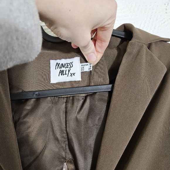 NWOT Princess Polly Brown Long Sleeve Cut-Out Dress - Picture 3 of 7